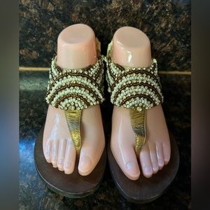 Delgatto beaded leather sandals 8
